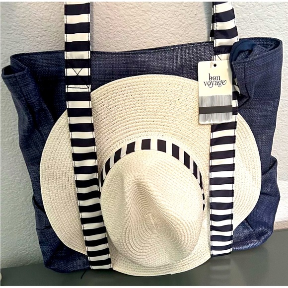 Hat Carrying Tote Bag Large Beach Towel Travel Tote Built in Straps / Hat Carry - Picture 2 of 10